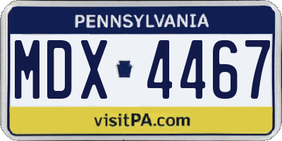 PA license plate MDX4467