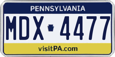 PA license plate MDX4477