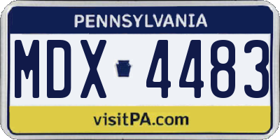 PA license plate MDX4483