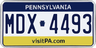 PA license plate MDX4493