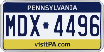 PA license plate MDX4496