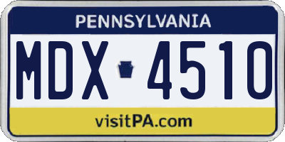 PA license plate MDX4510