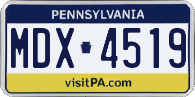 PA license plate MDX4519