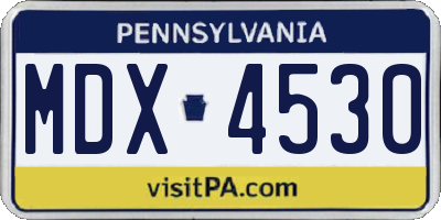 PA license plate MDX4530