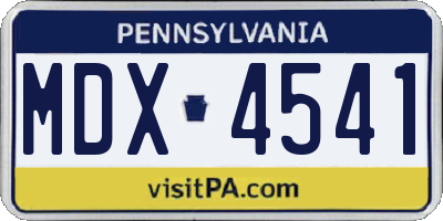 PA license plate MDX4541