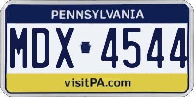 PA license plate MDX4544