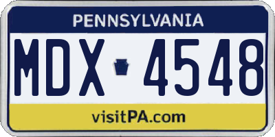 PA license plate MDX4548