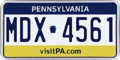 PA license plate MDX4561