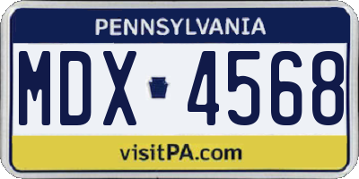 PA license plate MDX4568