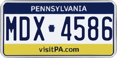 PA license plate MDX4586