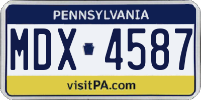 PA license plate MDX4587