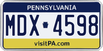 PA license plate MDX4598