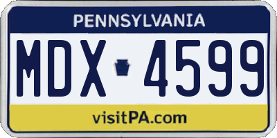 PA license plate MDX4599