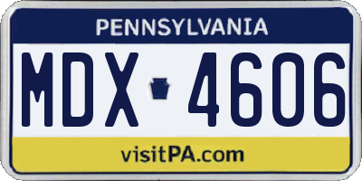 PA license plate MDX4606