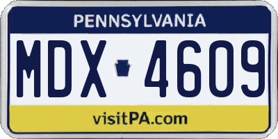 PA license plate MDX4609