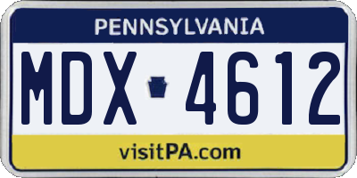 PA license plate MDX4612