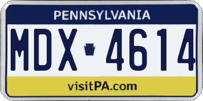 PA license plate MDX4614