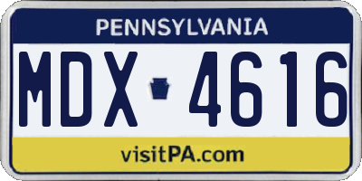 PA license plate MDX4616