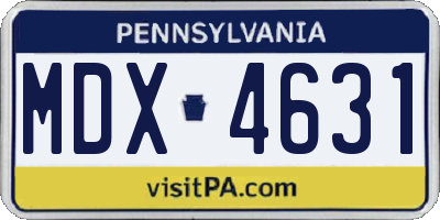 PA license plate MDX4631
