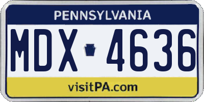 PA license plate MDX4636