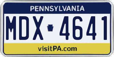 PA license plate MDX4641