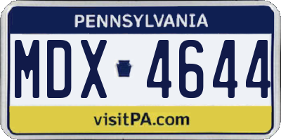 PA license plate MDX4644
