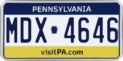 PA license plate MDX4646