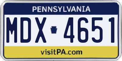 PA license plate MDX4651