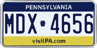PA license plate MDX4656