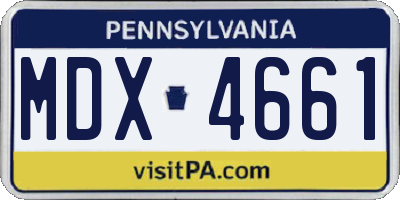 PA license plate MDX4661