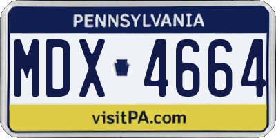 PA license plate MDX4664