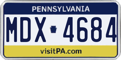 PA license plate MDX4684