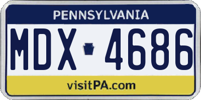 PA license plate MDX4686