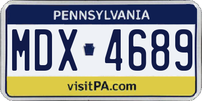 PA license plate MDX4689