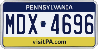 PA license plate MDX4696
