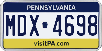 PA license plate MDX4698