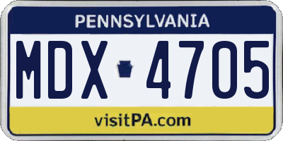 PA license plate MDX4705
