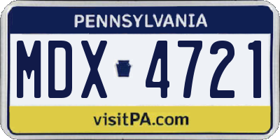 PA license plate MDX4721