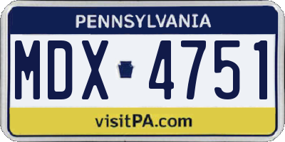 PA license plate MDX4751