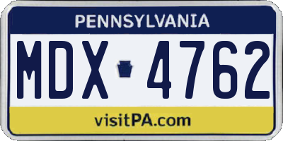PA license plate MDX4762