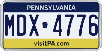 PA license plate MDX4776