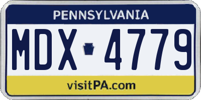 PA license plate MDX4779