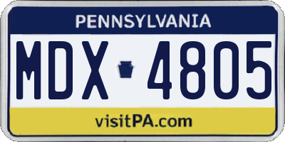 PA license plate MDX4805