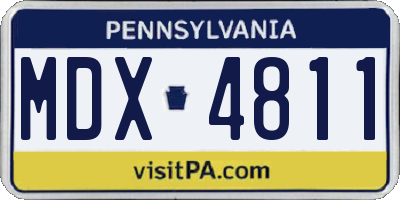 PA license plate MDX4811