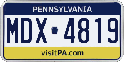 PA license plate MDX4819