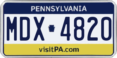 PA license plate MDX4820