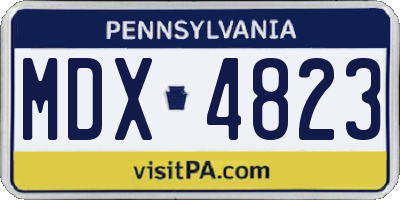 PA license plate MDX4823