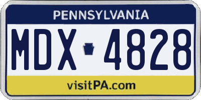 PA license plate MDX4828