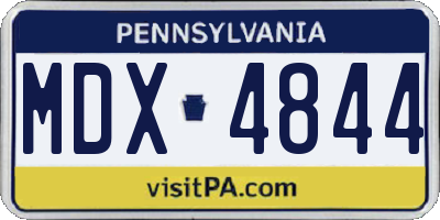 PA license plate MDX4844
