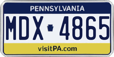 PA license plate MDX4865